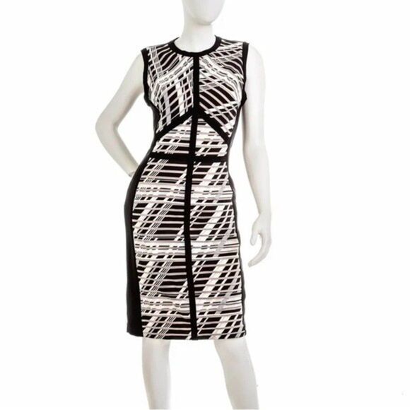 Joseph Ribkoff Dresses & Skirts - Joseph Ribkoff womans black & White Textured Sheath Dress size 4 small